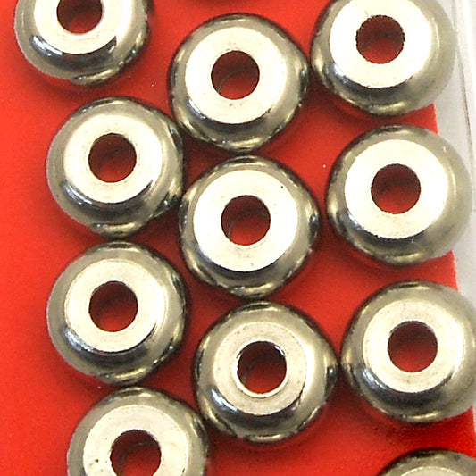 Beads - 8x4mm Spacer Bead Donut - Stainless Steel (15)