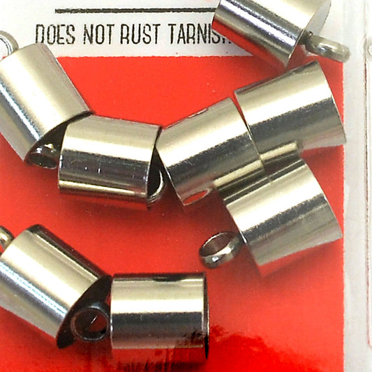 End Cap Shiny with Loop - 10x6.5mm - Stainless Steel (8)