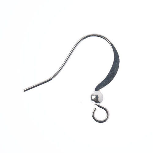 Must-Have Finding - 18mm Earwire w/ Bead - Silver (60pcs)
