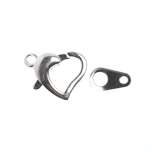 Must-Have Finding - 13mm Heart Lobster Clasp - Silver (5pcs)