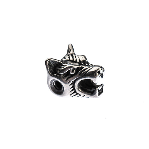 Bead - Wolf Head - Stainless Steel