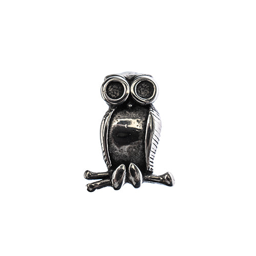Bead - Goggle Owl - Stainless Steel