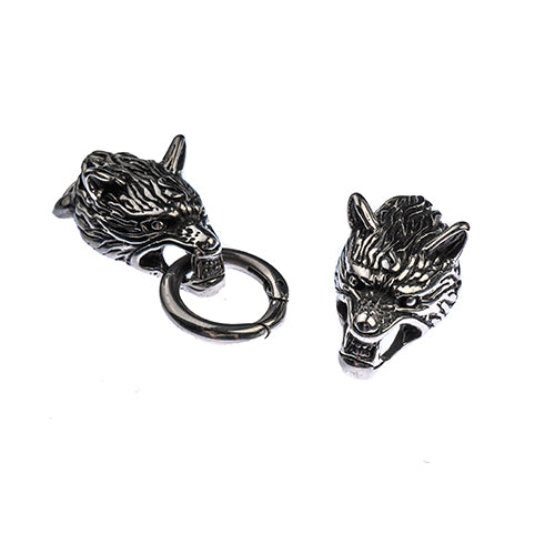 Clasp - Twin Wolves - Stainless Steel (Set)