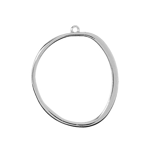 Pendant Organic Circle Silver 3pcs