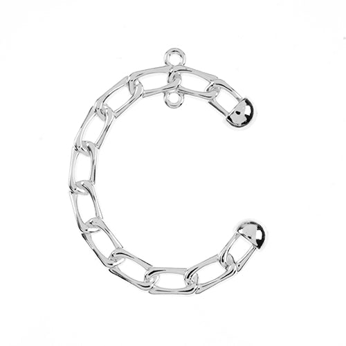 Pendant Chain Half Circle Slvr 3pcs