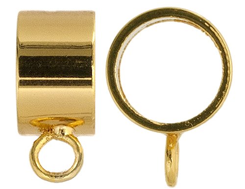 Bail Round Pendant Slider with Loop - ID 7.7mm - Gold (4)