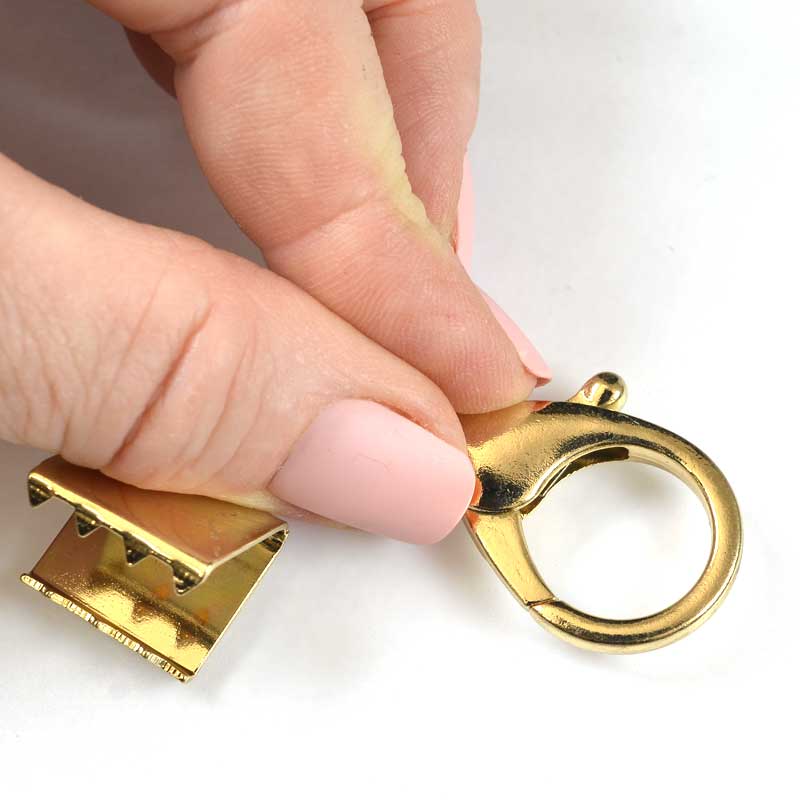 Clasp & Ribbon Crimp Set - Giant Lobster / Giant Crimp - Goldplated (Set)