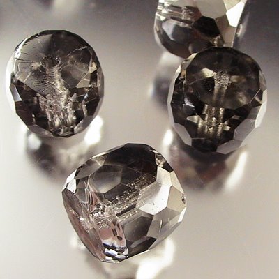 Fire Polish - 14x12mm - Honeycomb Barrel - Crystal Valentin