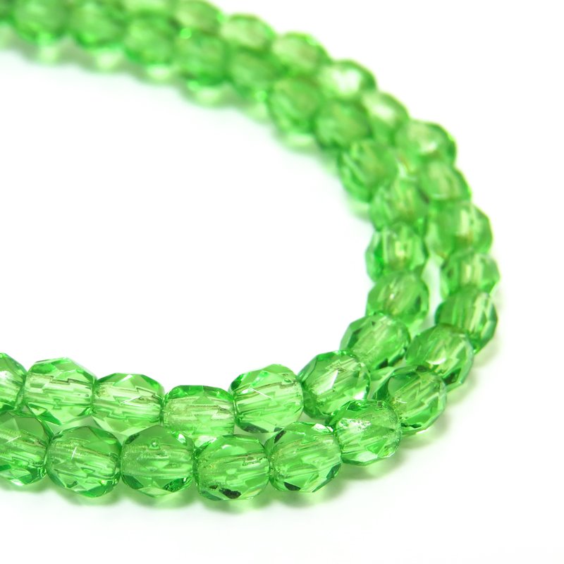 Fire Polish Faceted Round - 3mm - Peridot (strand)