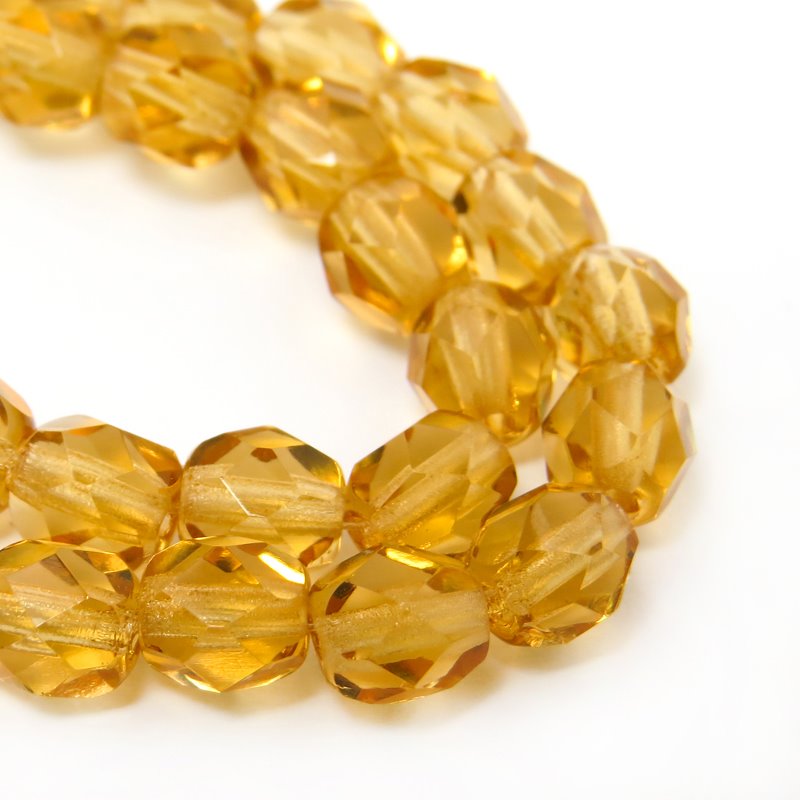 Fire Polish Faceted Round - 6mm - Goldfish (strand)