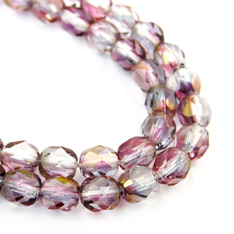 Fire Polish Faceted Round - 6mm - Crystal Brown (25)