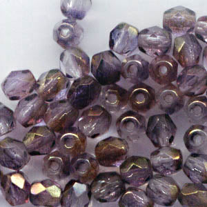 Fire Polish Faceted Round - 4mm - Crystal Purple (50)
