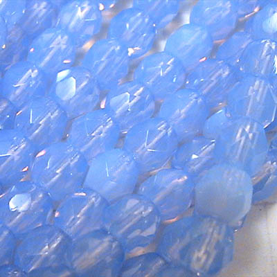 Fire Polish Faceted Round - 4mm - Sky Blue Opal (Pack)