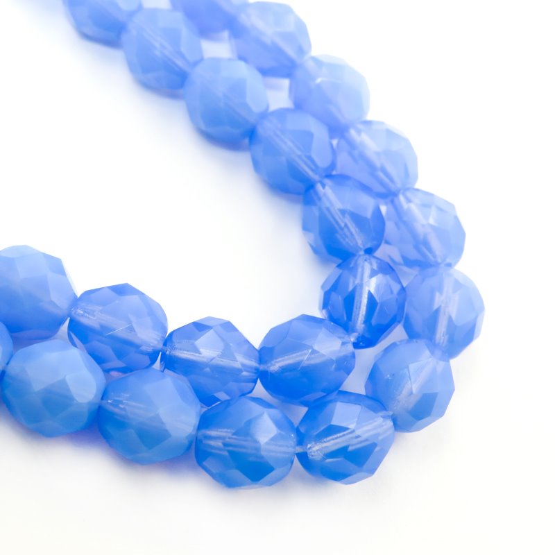 Fire Polish Faceted Round - 8mm - Sky Blue Opal (25)