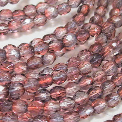 Fire Polish Faceted Round - 4mm - Doves and Roses (50)