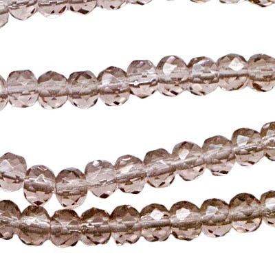 Fire Polish - 5mm - Faceted Donut - Light Amethyst (Strand 25)