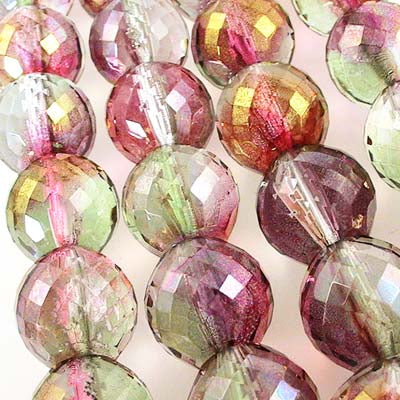 Fire Polish Rich Cut Round - 14mm - Crystal Light Brown