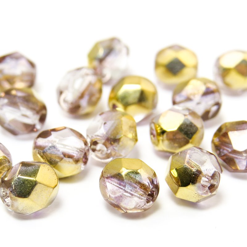 Fire Polish Faceted Round - 6mm - Treasure of the Sierra Madres (25)