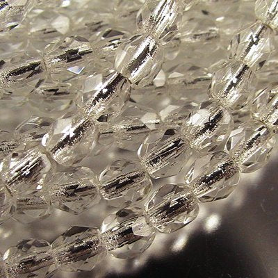 Fire Polish Faceted Round - 4mm - Silver Lined Crystal (strand)