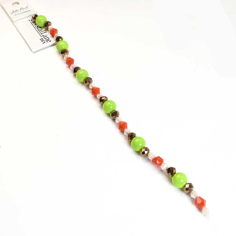 Crystal Lane Designer Strands - Rounds and Rondelles - Green Gold Bronze (7in S