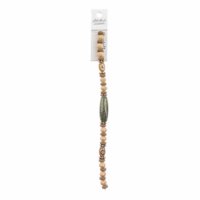 Crystal Lane Designer Strands - Dzi and Spacers - Green and Peach (7in Strand)