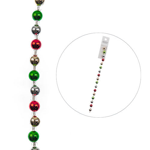 Crystal Lane Designer Holiday Strands - Festive Strand - Metallic Red Green Silv