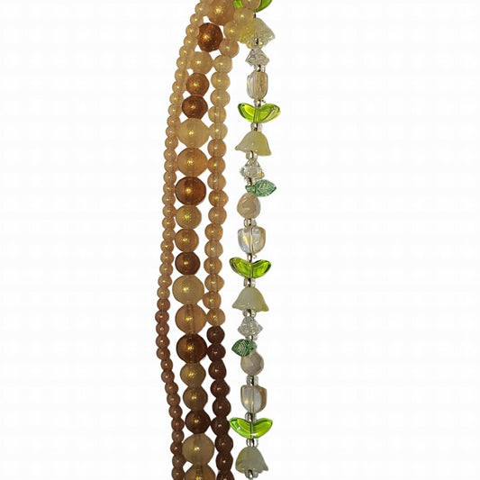 Tulips Pears and Rounds - Cream and Honey Stardust (4x7in Strand)