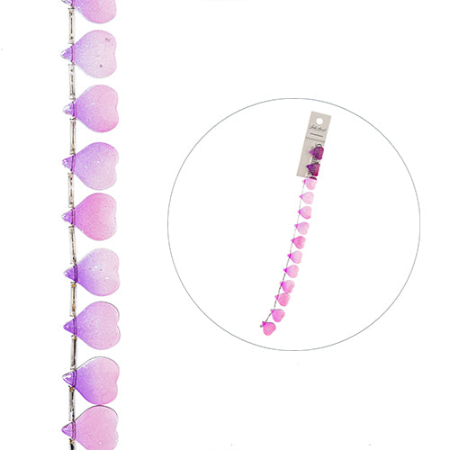 Heart Petals - Purple and Pink (7in Strand)