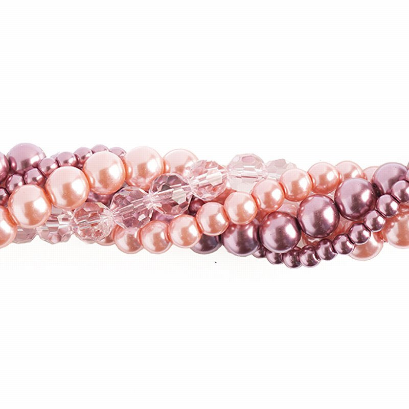 Bead Mix -  Crystal Lane Twisted Bead Strands - Cyclamen (Pack)