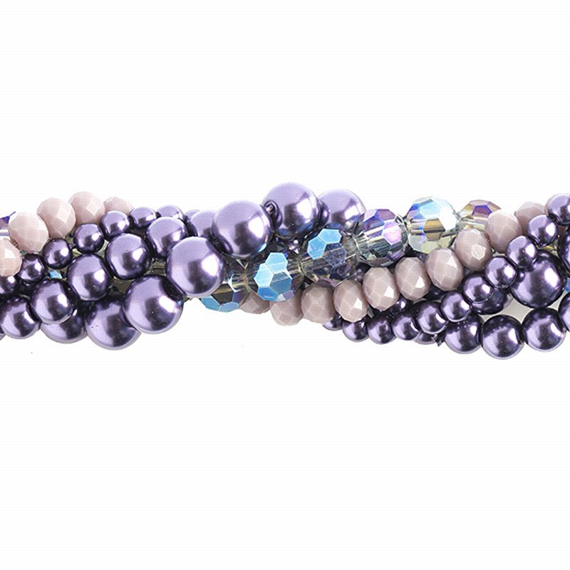 Bead Mix -  Crystal Lane Twisted Bead Strands - Blackcurrant Swirl Moonflower (P