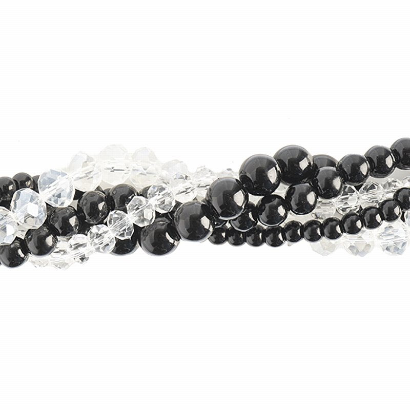 Bead Mix -  Crystal Lane Twisted Bead Strands - Black Dalia (Pack)