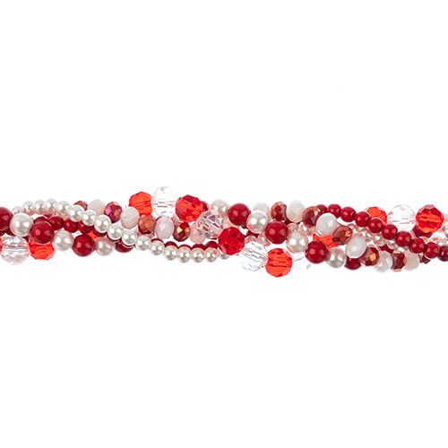 Bead Mix - Crystal Lane Twisted Bead Strands - Red and White (Pack)