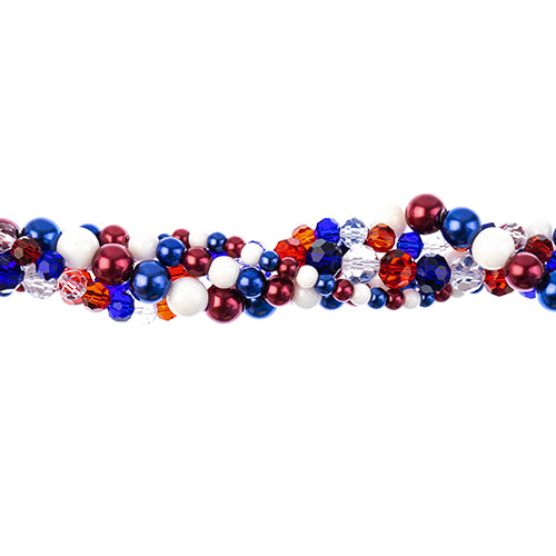 Bead Mix - Crystal Lane Twisted Bead Strands - Red White Blue (Pack)