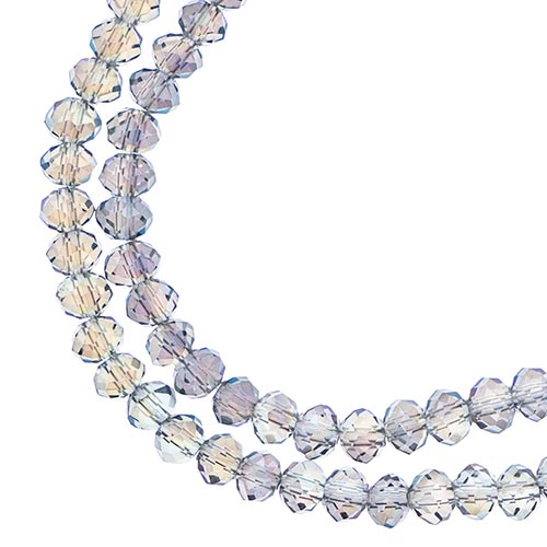 Crystal Lane(tm) Faceted Donut Rondelle - 3x4mm - Transparent Green Luster (stra