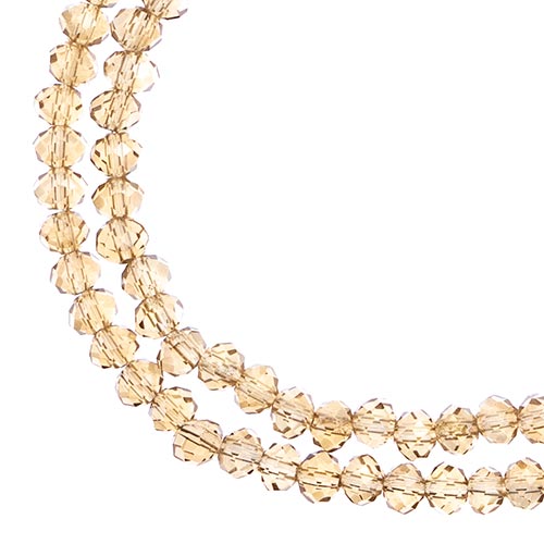 Crystal Lane(tm) Faceted Donut Rondelle - 3x4mm - Transparent Topaz AB (strand)