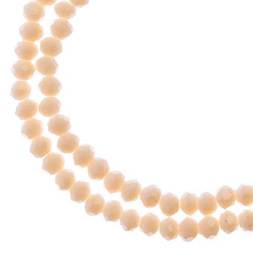 Crystal Lane(tm) Faceted Donut Rondelle - 3x4mm - Opaque Light Cream (strand)