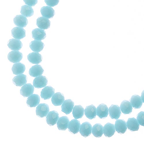 Crystal Lane(tm) Faceted Donut Rondelle - 3x4mm - Opaque Light Blue (strand)