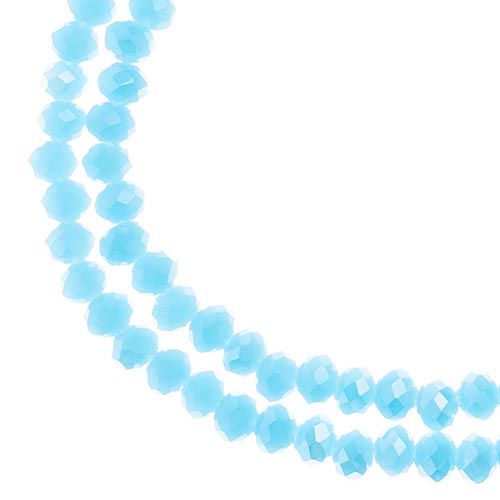Crystal Lane(tm) Faceted Donut Rondelle - 3x4mm - Opalino Sky Blue AB (strand)