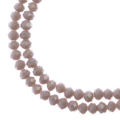 Crystal Lane(tm) Faceted Donut Rondelle - 3x4mm - Opalino Grey (strand)