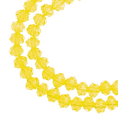 Crystal Lane(tm) Faceted Donut Rondelle - 4x6mm - Transparent Yellow (strand)