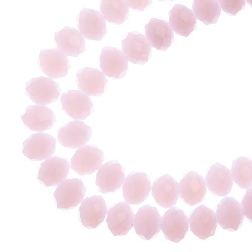 Crystal Lane(tm) Faceted Donut Rondelle - 6x8mm - Opalino Pink (strand)