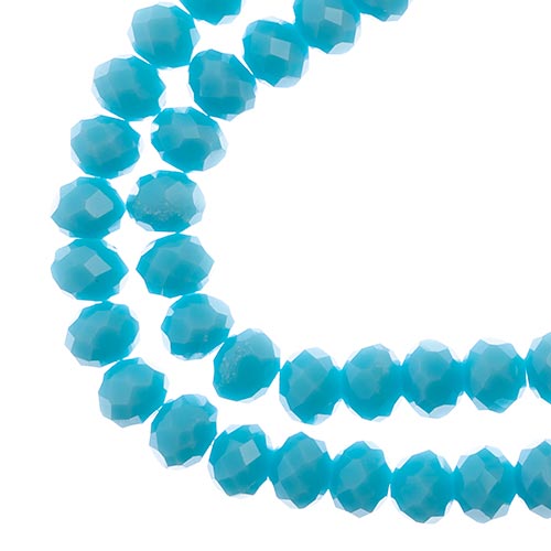 Crystal Lane(tm) Faceted Donut Rondelle - 6x8mm - Opalino Sky Blue (strand)