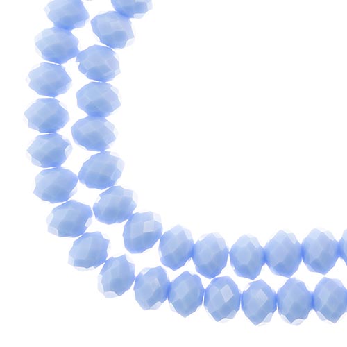 Crystal Lane(tm) Faceted Donut Rondelle - 6x8mm - Opaque Periwinkle (strand)