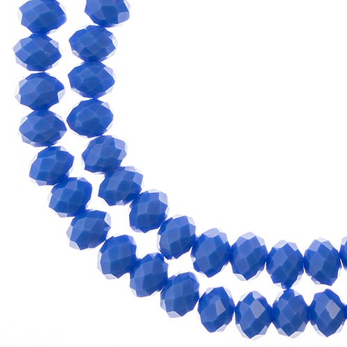 Crystal Lane(tm) Faceted Donut Rondelle - 6x8mm - Opaque Dark Sapphire (strand)