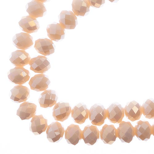 Crystal Lane(tm) Faceted Donut Rondelle - 8x10mm - Opaque Cream AB (strand)