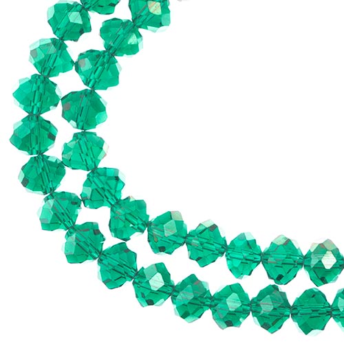 Crystal Lane(tm) Faceted Donut Rondelle - 8x10mm - Transparent Dark Green AB (st