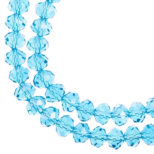 Crystal Lane(tm) Faceted Donut Rondelle - 8x10mm - Transparent Blue AB (strand)