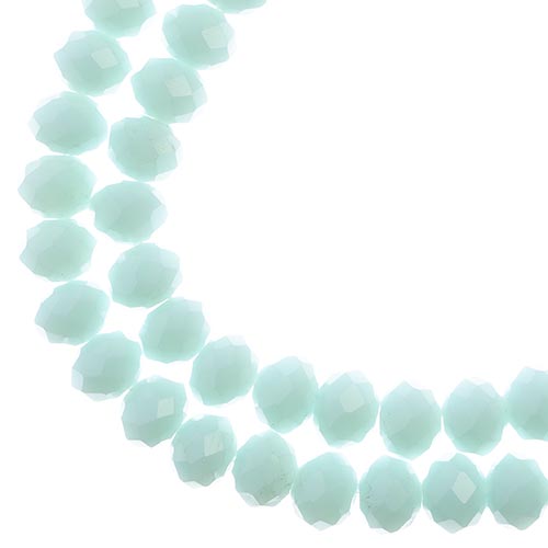 Crystal Lane(tm) Faceted Donut Rondelle - 8x10mm - Opaque Light Blue (strand)