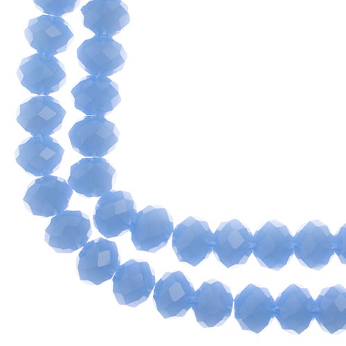 Crystal Lane(tm) Faceted Donut Rondelle - 8x10mm - Opalino Dark Periwinkle (stra