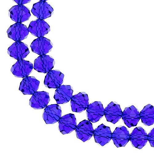 Crystal Lane(tm) Faceted Donut Rondelle - 8x10mm - Transparent Dark Sapphire (st